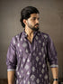 Purple Silk Mens Kurta With Payjama - Side View | Samyak Fashion