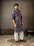 Purple Silk Mens Kurta With Payjama - Close-up View | Samyak Fashion