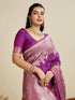 Purple Soft Kanjivaram Silk Traditional Function Wear Soft Kanjivaram Silk Saree Collection With Blouse - Close-up View | Samyak Fashion