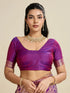 Purple Soft Kanjivaram Silk Traditional Function Wear Soft Kanjivaram Silk Saree Collection With Blouse - Full View | Samyak Fashion