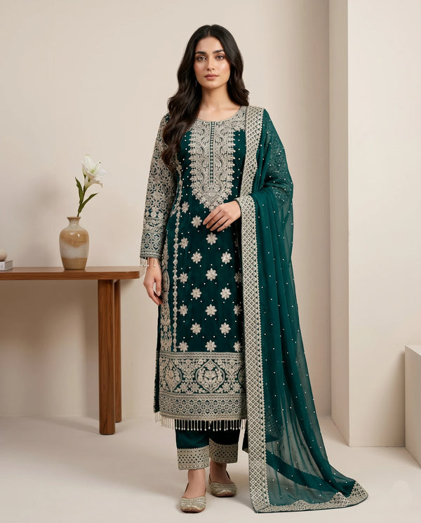 Rama Faux Georgette Elegant Salwar Suit - Front View | Samyak Fashion