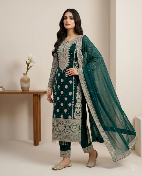 Rama Faux Georgette Elegant Salwar Suit - Back View | Samyak Fashion