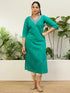 Rama Silk Blend Long Kurti. - Front View | Samyak Fashion