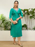 Rama Silk Blend Long Kurti. - Detail View | Samyak Fashion