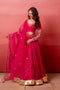 Rani Organza Arty Lehenga Choli - Front View | Samyak Fashion