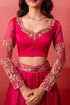 Rani Organza Arty Lehenga Choli - Close-up View | Samyak Fashion