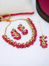 Rani Pink Necklace Set - Detail View | Samyak Fashion