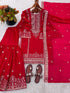 Rani Pink Pure Fendy Silk Elegant Salwar Suit - Side View | Samyak Fashion