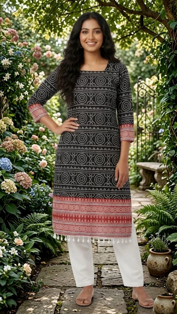 Readymade Kurti With Blouse - Front View | Samyak Fashion