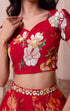 Red Chiffon Arty Lehenga Choli - Close-up View | Samyak Fashion