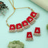 Red Choker Set-imitation - Back View | Samyak Fashion