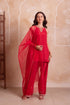 Red Crepe Salwar Suit - Front View | Samyak Fashion