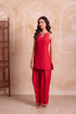 Red Crepe Salwar Suit - Detail View | Samyak Fashion