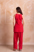 Red Crepe Salwar Suit - Close-up View | Samyak Fashion