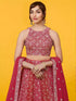 Red Georgette Lehenga Choli - Side View | Samyak Fashion