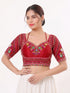 Red Heavy Italian Silk Blouse - Back View | Samyak Fashion