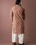 Red Modal Silk Mens Kurta With Payjama - Back View | Samyak Fashion