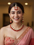 Red Necklace Set - Front View | Samyak Fashion