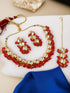 Red Necklace Set - Side View | Samyak Fashion