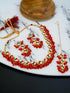Red Necklace Set - Detail View | Samyak Fashion
