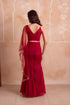 Red Organza Arty Lehenga Choli - Detail View | Samyak Fashion