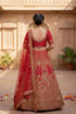 Red Silk Lehenga Choli - Back View | Samyak Fashion