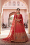 Red Silk Lehenga Choli - Front View | Samyak Fashion