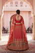 Red Silk Lehenga Choli - Back View | Samyak Fashion