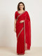 Red Space Silk Elegant Party Wear Saree Collection With Blouse - Front View | Samyak Fashion