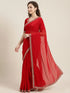 Red Space Silk Elegant Party Wear Saree Collection With Blouse - Back View | Samyak Fashion
