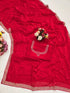 Red Space Silk Elegant Party Wear Saree Collection With Blouse - Side View | Samyak Fashion