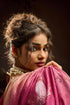 Rose Pink Jacquard Elegant Party Wear Saree Collection With Blouse - Full View | Samyak Fashion