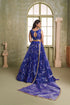 Royal Blue Butterfly Net Lahenga Choli - Back View | Samyak Fashion