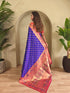 Royal Blue Paithani Silk Party Wear Saree With Blouse - Detail View | Samyak Fashion