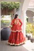 Rust Cora Cotton Lahenga Choli - Back View | Samyak Fashion