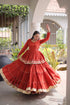 Rust Cora Cotton Lahenga Choli - Close-up View | Samyak Fashion