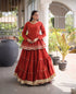 Rust Cora Cotton Lehenga Choli - Back View | Samyak Fashion