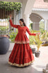 Rust Cora Cotton Lehenga Choli - Detail View | Samyak Fashion