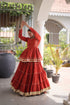 Rust Cora Cotton Lehenga Choli - Close-up View | Samyak Fashion