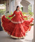Rust Cora Cotton Lehenga Choli - Back View | Samyak Fashion