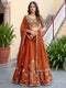 Rust Rangoli Silk Lehenga Choli - Front View | Samyak Fashion