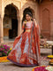 Rust Tabby Silk Lehenga Choli - Front View | Samyak Fashion