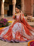 Rust Tabby Silk Lehenga Choli - Detail View | Samyak Fashion