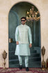Sea Green Banarasi Silk Mens Mans - Side View | Samyak Fashion