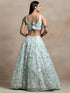 Sea Green Soft Net Lehenga Choli - Back View | Samyak Fashion