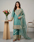Sky Blue Fendy Silk Elegant Salwar Suit - Front View | Samyak Fashion