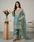 Sky Blue Fendy Silk Elegant Salwar Suit - Back View | Samyak Fashion