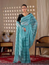 Sky Blue Monsoon Georgette Silk Party Wear Saree With Blouse - Back View | Samyak Fashion