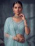 Sky Blue Net Lehenga Choli - Side View | Samyak Fashion