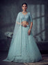 Sky Blue Net Lehenga Choli - Close-up View | Samyak Fashion